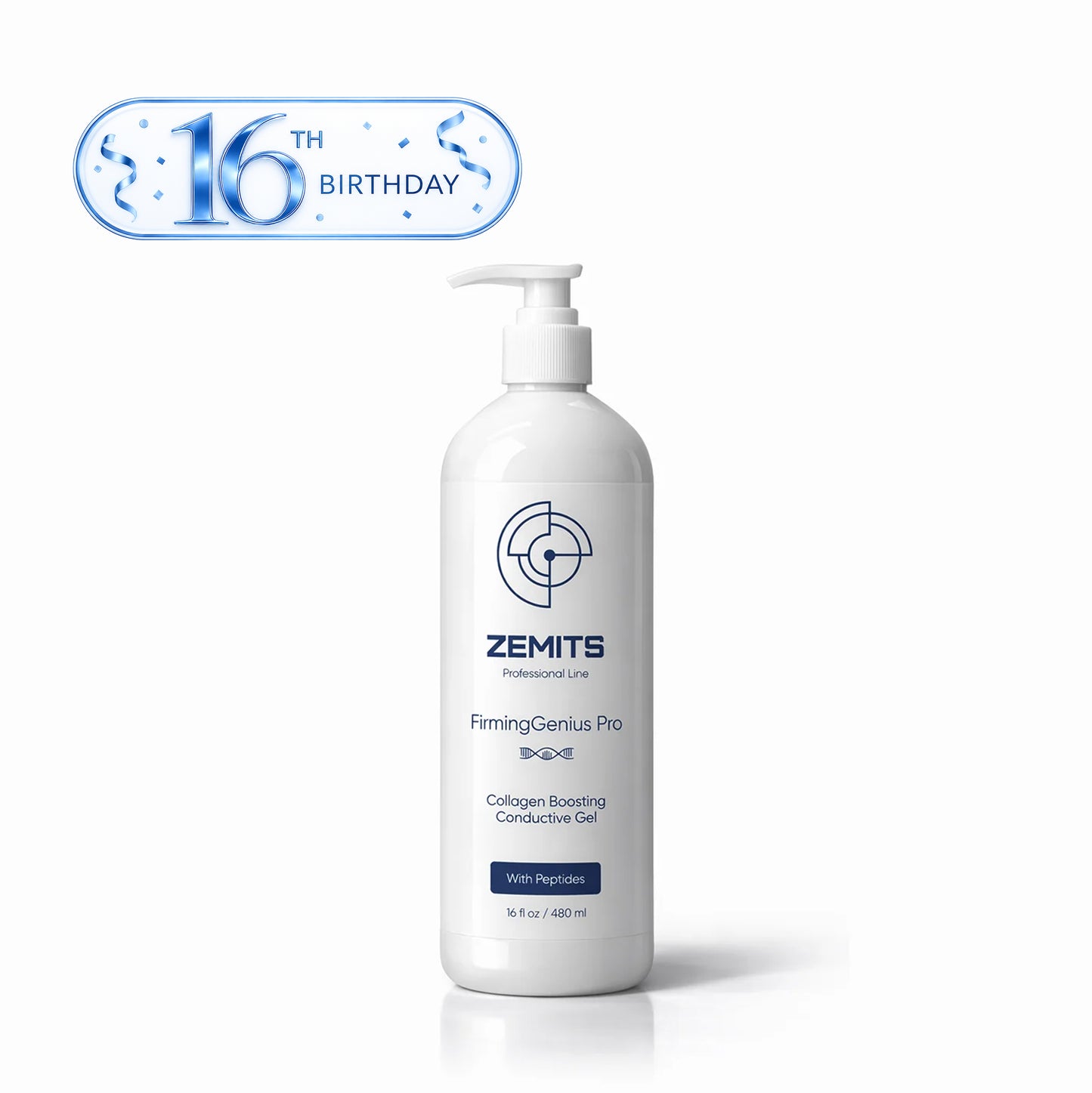 Zemits FirmingGenius Pro Collagen Boosting Conductive Gel with Peptides, 16 oz