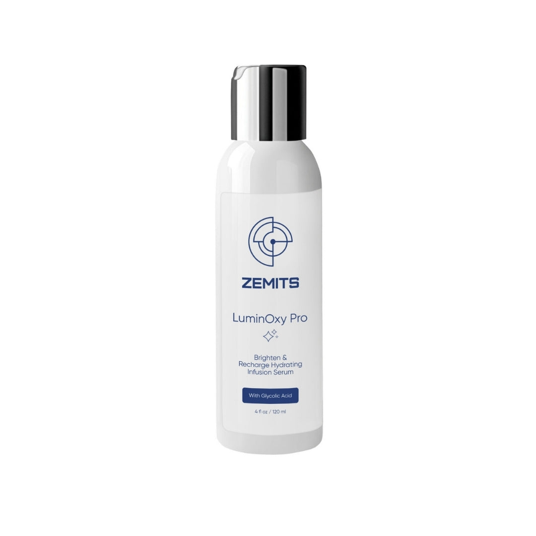 Zemits LuminOxy Pro Brighten & Recharge soro de infusão hidratante com ácido glicólico, 4 fl oz