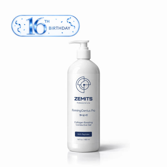 Zemits FirmingGenius Pro Collagen Boosting Gel Condutor com Peptídeos, 16 onças