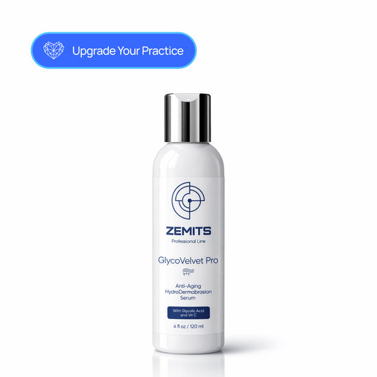 Zemits GlycoVelvet Pro HydroDermabrasion Serum com ácido glicólico e vitamina C, 4 FL OZ