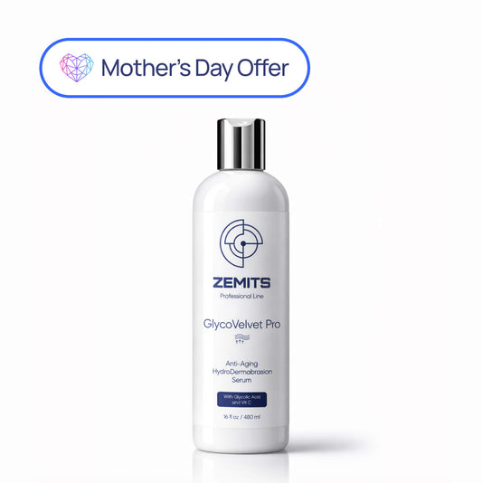 Zemits GlycoVelvet Pro  HydroDermabrasion Serum with Glycolic Acid and Vitamin C, 16 FL OZ