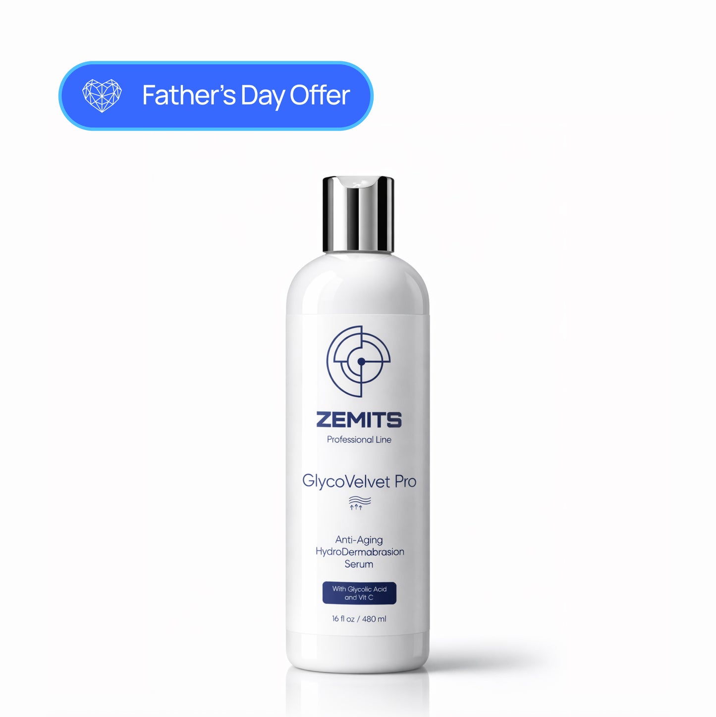 Zemits GlycoVelvet Pro  HydroDermabrasion Serum with Glycolic Acid and Vitamin C, 16 FL OZ