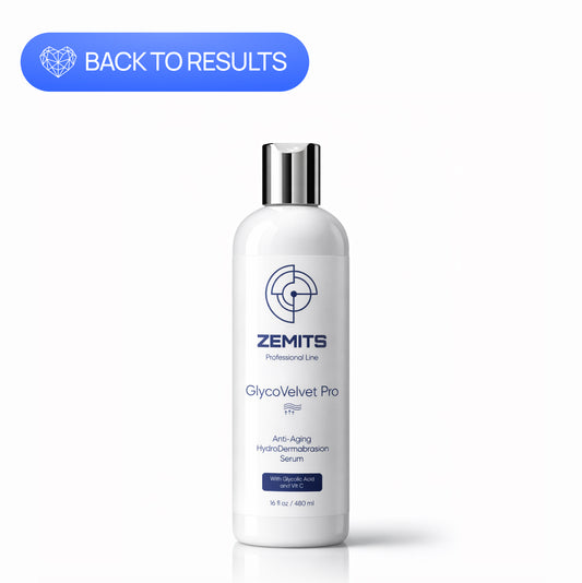 Zemits GlycoVelvet Pro HydroDermabrasion Serum com ácido glicólico e vitamina C, 16 FL OZ