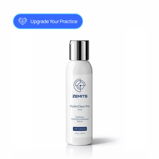 Soro de hidrodermoabrasão clarificante Zemits HydroClear Pro com ácido láctico, 4 fl oz 