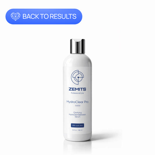 Soro de hidrodermoabrasão clarificante Zemits HydroClear Pro com ácido láctico, 16 fl oz 