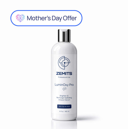 Zemits LuminOxy Pro Brighten &amp; Recharge Suero de infusión hidratante con ácido glicólico, 16 fl oz