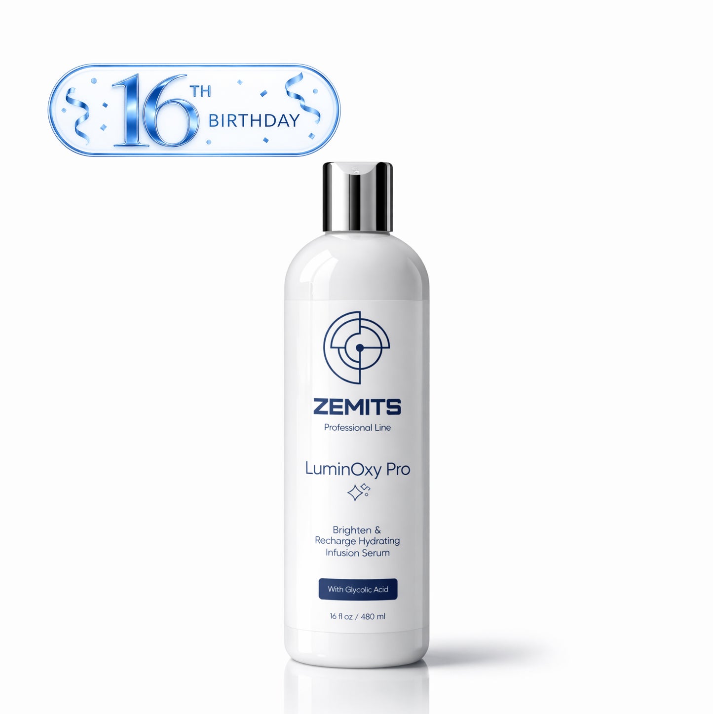 Zemits LuminOxy  Pro Brighten & Recharge Hydrating Infusion Serum with Glycolic Acid, 16 fl oz