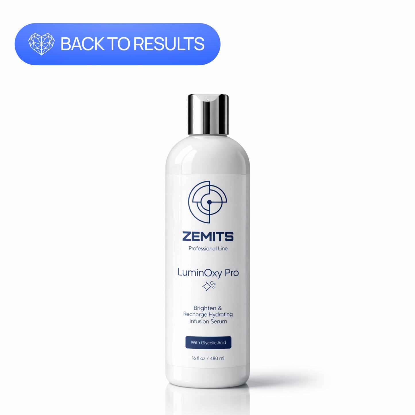 Zemits LuminOxy Pro Brighten &amp; Recharge soro de infusão hidratante com ácido glicólico, 16 fl oz