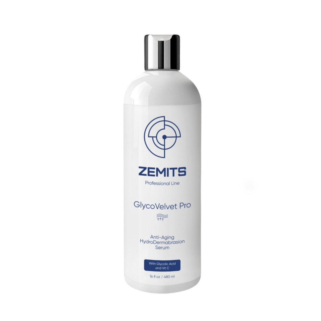 Zemits GlycoVelvet Pro HydroDermabrasion Serum com ácido glicólico e vitamina C, 16 FL OZ