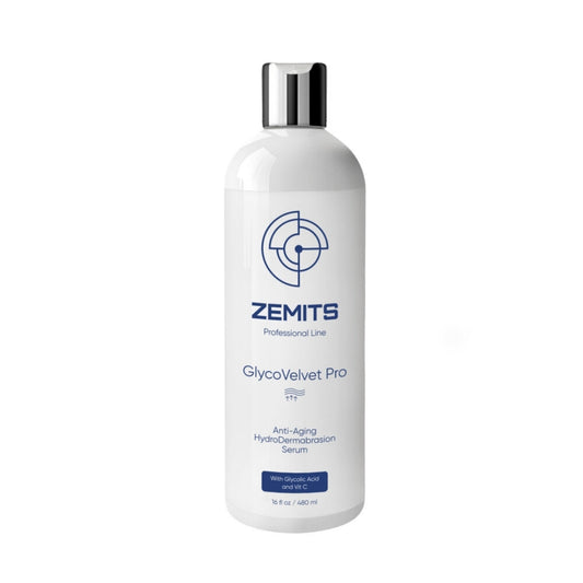 Zemits GlycoVelvet Pro HydroDermabrasion Serum con ácido glicólico y vitamina C, 16 FL OZ